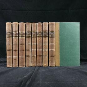 约18世纪 《旁观者报》文集（全8卷） 8幅插图 真皮精装36开