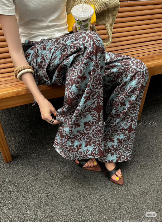 亚麻波西米亚风阔腿裤 商品图0