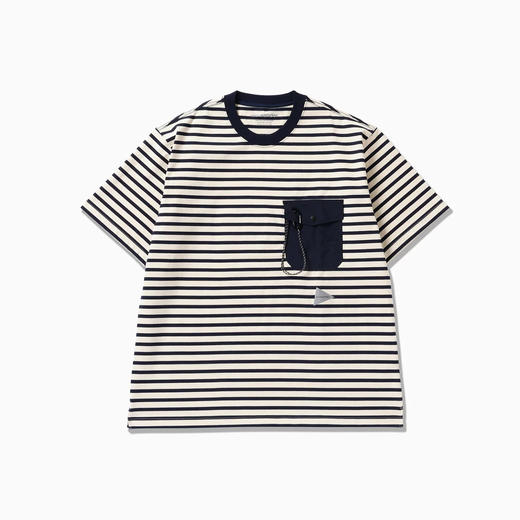 and wander stripe pocket SS T 男女条纹圆领短袖口袋T恤 商品图4