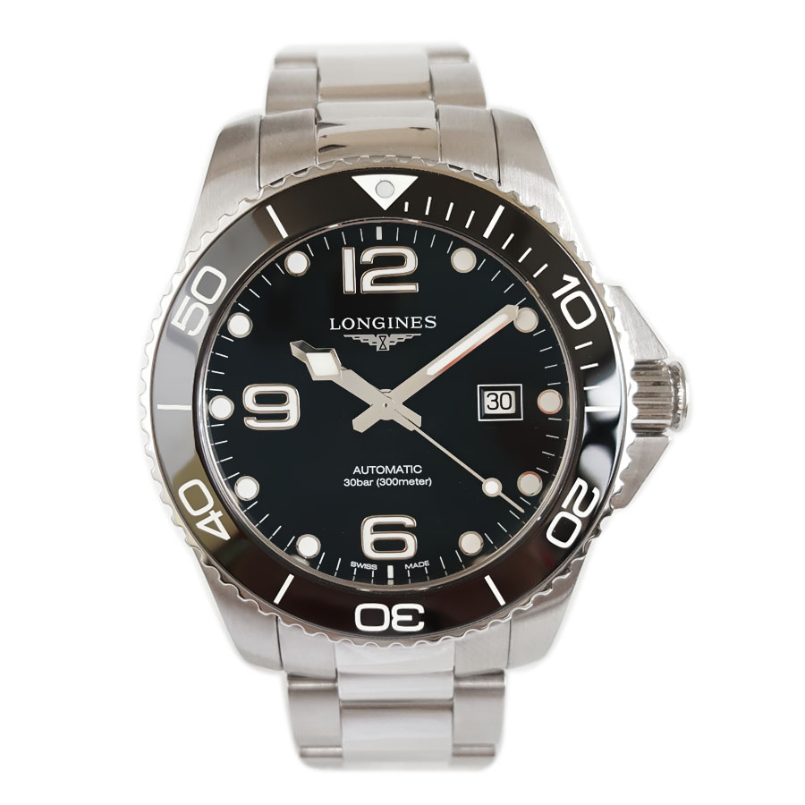 【95新】LONGINES 浪琴L3.782.4.56.6自动机械机芯日期显示43MM（男款）康卡斯系列精钢/陶质字圈160326NJS18