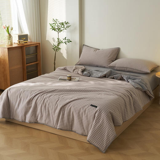 恒源祥 2026新款无印风色织全棉贝壳绣棉花夏被空调被/床单/枕套  透气舒适 多规格可选 商品图5