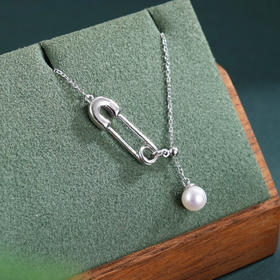 子佩集【回环如意】银S925珍珠惜王妃套链项链【AYTL002】回形针别针2602