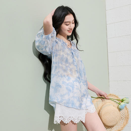 【100棉】三彩2026夏季新款休闲裤高腰白色镂空绣花短裤可外穿S 商品图3