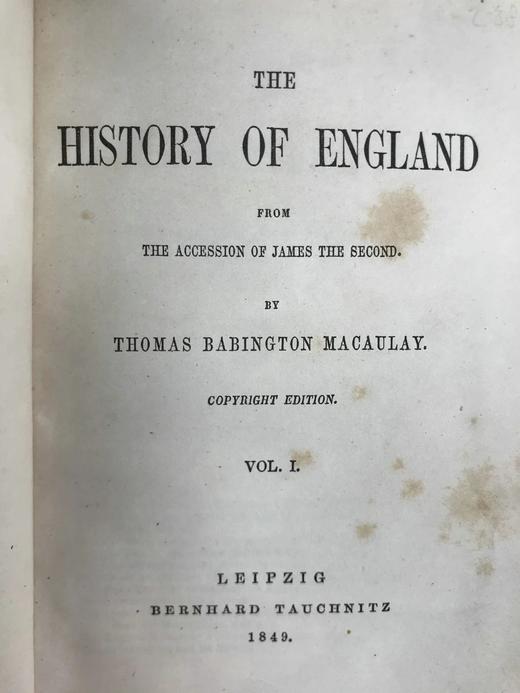 1849-1861年 麦考莱勋爵《英国史》（全10卷合订7册） 真皮精装36开 商品图3