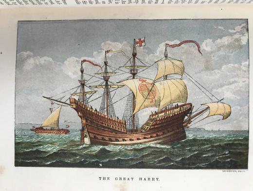 工坊特装本！约1890年代 英国海军重大战役史 配多幅彩色版画插图 全真皮精装32开 商品图9