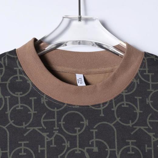 SDSA男装2026新款高贵轻奢美式复古几何链条满印短袖T恤百搭时尚 商品图1