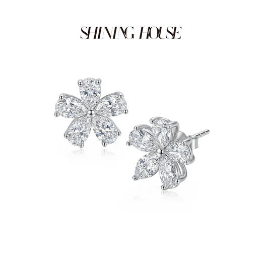 ShiningHouse[培育] 18k金钻石耳饰 梨形橄榄形1.5克拉钻人工真钻人造钻石K金耳钉时尚钻石耳饰耳环悦己送礼臻选【此商品不支持7天无理由退货退款】预计3日发货 商品图2