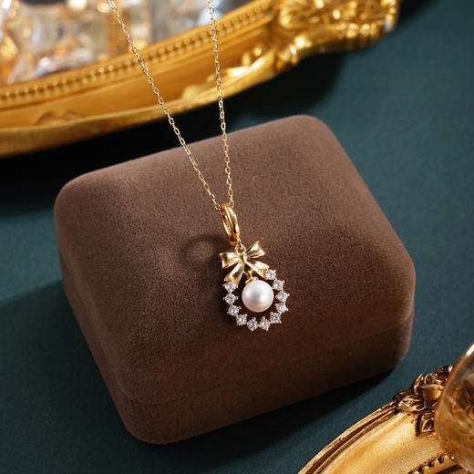 子佩集【圣诞颂歌】银S925珍珠惜王妃套链项链【MLTL042】镀金蝴蝶结2602 商品图1