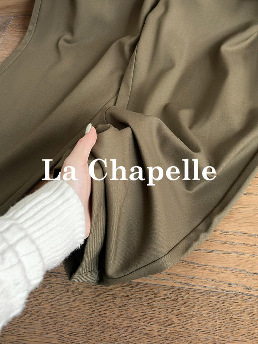 专柜实拍【遮胯显瘦通勤】拉夏贝尔/La Chapelle绵羊毛+莱赛尔！高腰单扣裤袢卷边设计西裤休闲哈伦裤 商品图6