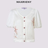 MAXRIENY精致日常感箱型印花雪纺衫25夏款法式复古修身上衣女(货号:MT86TP251) 商品缩略图4