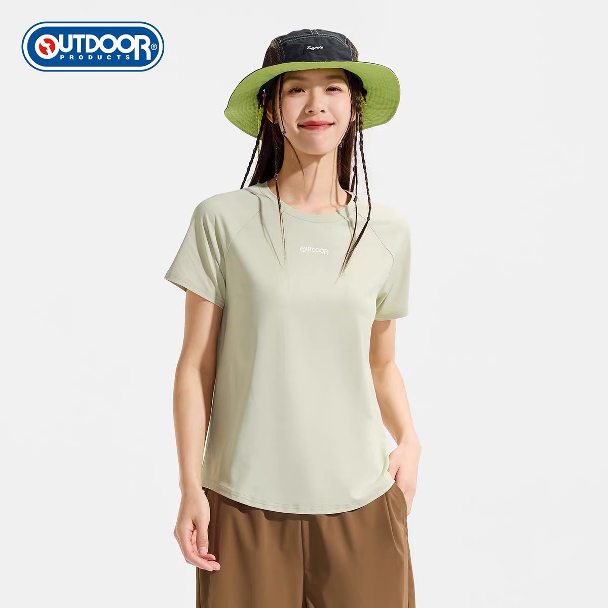 【特秒】6楼OUTDOOR新款户外运动休闲吸湿速干插肩时尚透气凉感功能短袖T恤吊牌价199折后价69