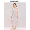 MAXRIENY无袖收褶系带印花连衣裙2026年夏季新款中长款圆领长裙(货号:MZ80DR003) 商品缩略图0