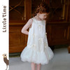 littletime千金风淡粉色挂脖连衣裙女童蝴蝶结花苞裙幻彩公主裙 商品缩略图2
