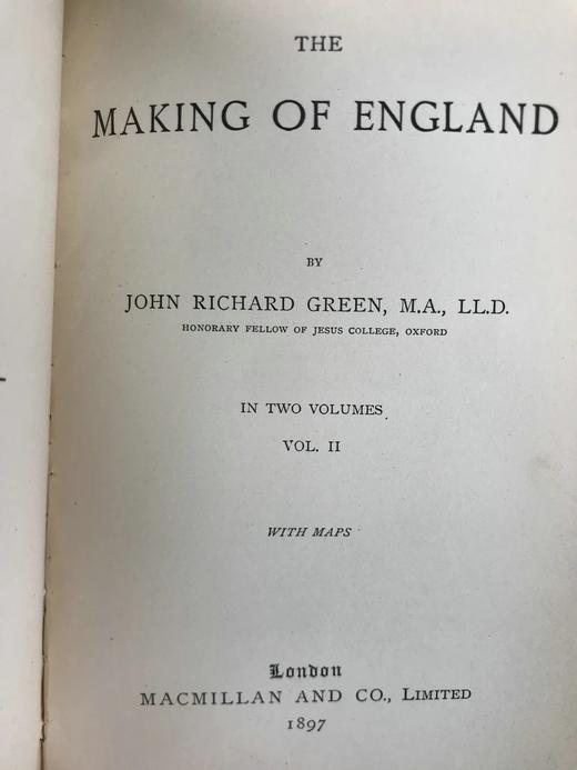 1897年 格林《英格兰的形成》（全2卷核合订本） 全真皮精装36开 商品图8