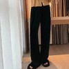 纸片人~100真丝丝绒阔腿裤女高腰垂感宽松显瘦直筒长裤 商品缩略图1