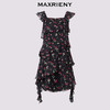 MAXRIENY夏日樱桃裙收腰X型不规则短连衣裙25夏款浪漫优雅感裙子(货号:MS86DR092) 商品缩略图4