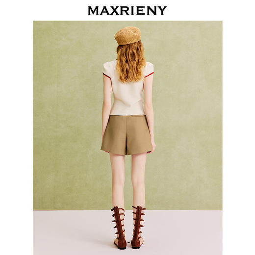 【商场同款】MAXRIENY法式慵懒收腰垂感短裤高腰压褶休闲裤25夏款(货号:MC86PA277) 商品图3