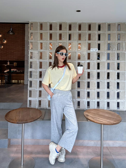 【丝麻情结】噢蜜ooomeooo撞色领小鸡黄T 商品图3