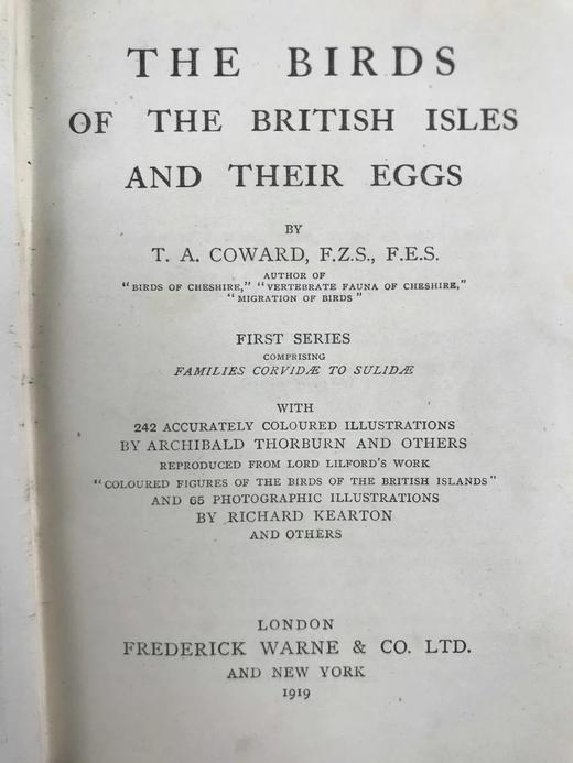 1919-1920年 不列颠群岛鸟类与鸟卵图鉴（2卷） 455幅彩色插图 漆布精装64开 商品图3