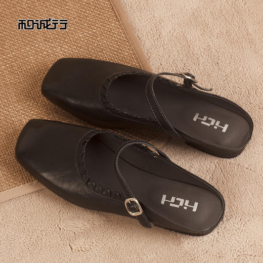 和诚行2026夏季新款时尚百搭简约包头编织外穿女式拖鞋0400274 商品图1