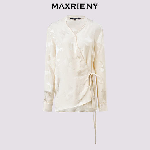 【商场同款-春游记】MAXRIENY不对称门襟淡人穿搭绑带上衣女25春(货号:MC86TP050) 商品图4