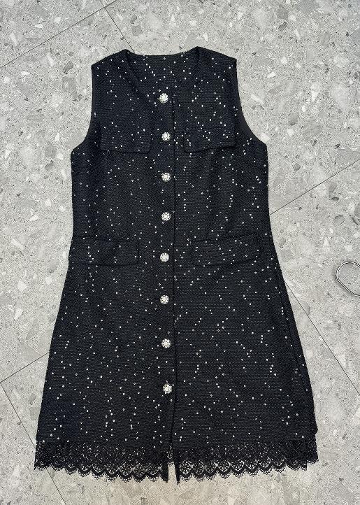 【门店同款】ENJOY秋季亮片蕾丝边小香马甲裙 159395788 商品图0