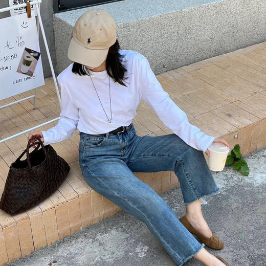 经典百搭「加购3件到手99元」与竹 230g重磅全棉长袖T恤 百搭舒适 5色可选 男女同款 商品图4