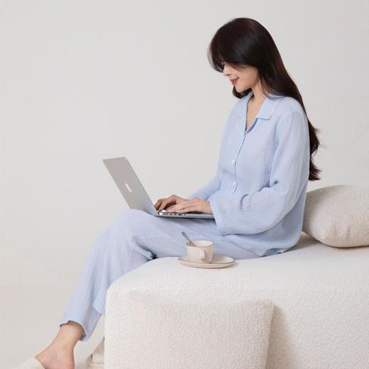 【特价款】宜色家60支全棉泡泡纱家居服睡衣 男女款 商品图2