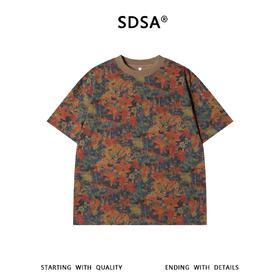 SDSA男装2026新款高贵轻奢复古油画满印花卉设计圆领短袖T恤百搭