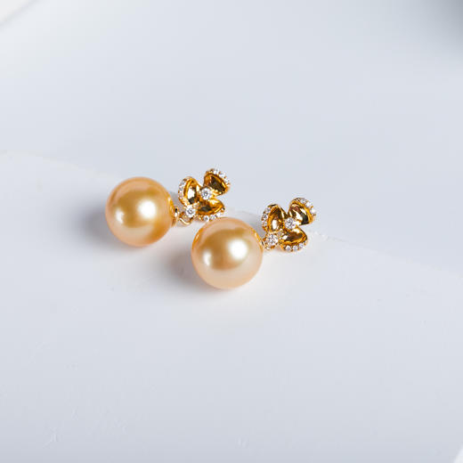 ⁶孤品：【南洋金珍珠】18K金钻石耳饰，10.7MM，编号EDS13，出证书，48小时鉴赏期——SS06-CR-YMZZ【HOT】 商品图1