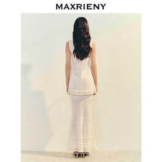 【张靓颖同款】MAXRIENY宫廷甜美手钩花边毛衫女修身显瘦上衣(货号:MC86SW004) 商品图3