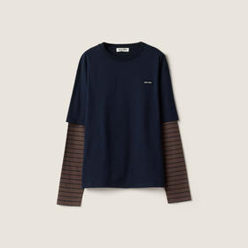 MIU-T 假两件拼接长袖