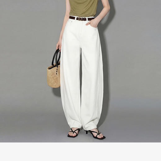 西遇复古高腰显瘦2026春新款宽松显瘦百搭直筒牛仔镰刀裤弯刀裤H0060237 商品图0