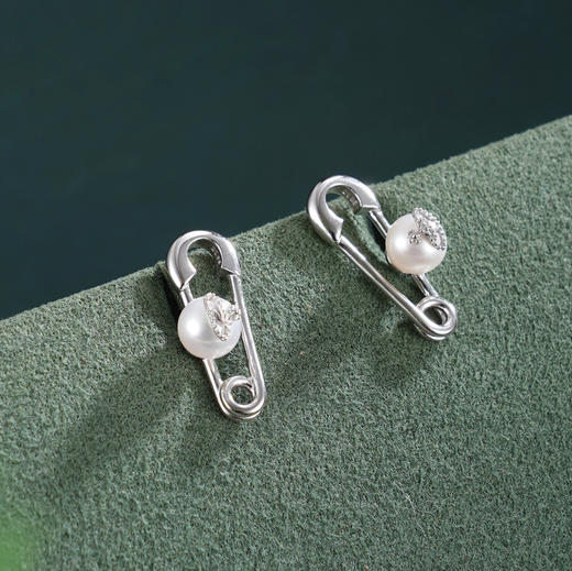 子佩集【回环如意】银S925珍珠惜王妃耳钉【AYEH0002】回形针别针2602 商品图0