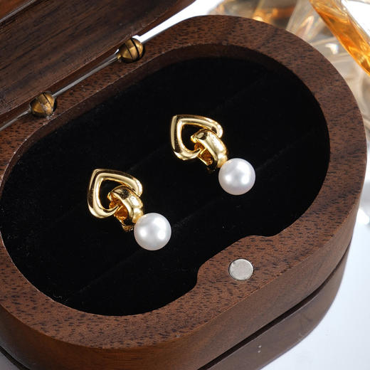 子佩集【怦然珍爱】银S925珍珠惜王妃耳钉【QJED015】双色爱心可打开2602 商品图0