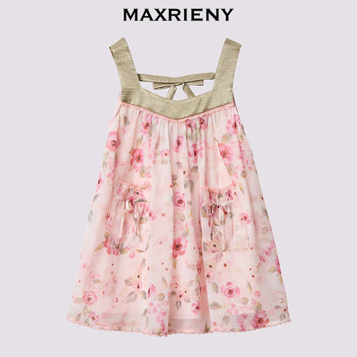 【商场同款】MAXRIENY浪漫度假风女童连衣裙25夏碎褶修身长裙童装(货号:MK86DR253) 商品图4