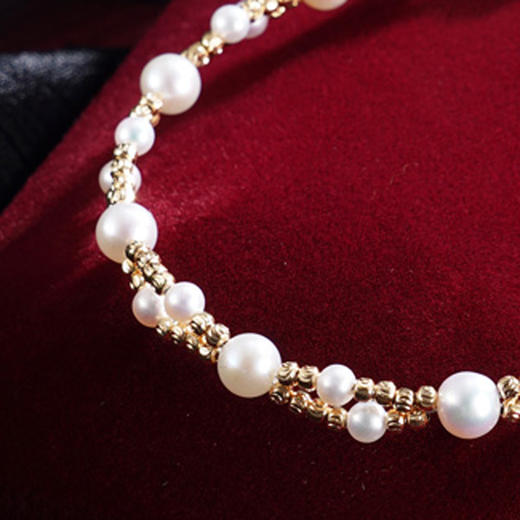 子佩集【金缕天后】银S925珍珠惜王妃手链【QJSL002】双排镀金2602 商品图2
