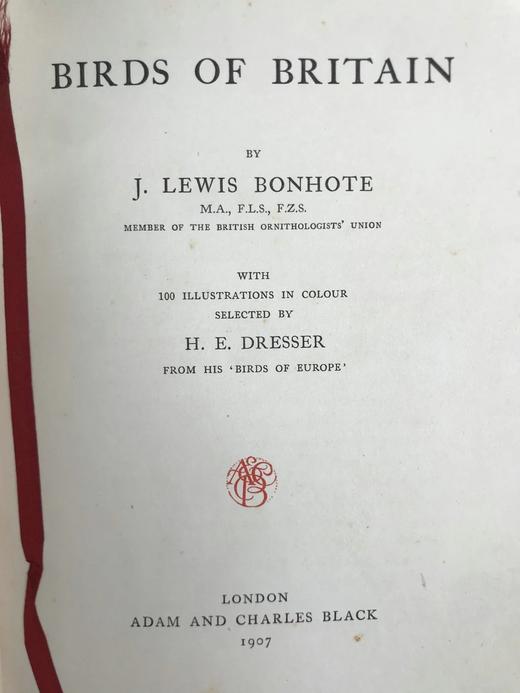 工坊特装本！1907年 英国鸟类图鉴 100幅彩色插图 真皮精装18开 商品图3