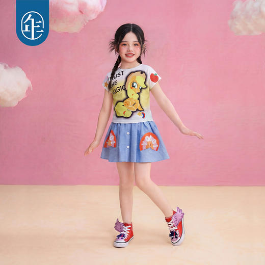 小马宝莉联名年衣童装短袖T恤儿童夏季新款女孩公主可爱卡通上衣 商品图3