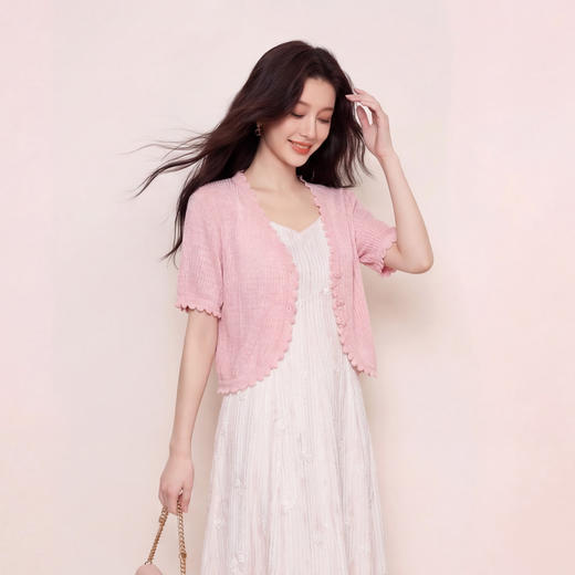 奢姿大码女装2026夏季波浪减龄绣花V领两件套胖妹妹时尚甜美套装9962994478AB 商品图2