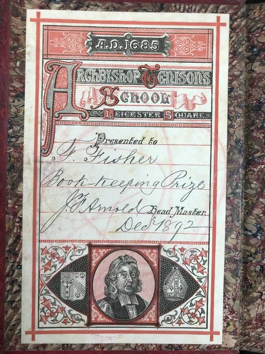 工坊特装本！约1890年代 英国海军重大战役史 配多幅彩色版画插图 全真皮精装32开 商品图3