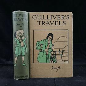 约20世纪早期 格列佛游记 Gordon Browne 百余幅插图（8幅彩色） 漆布精装32开
