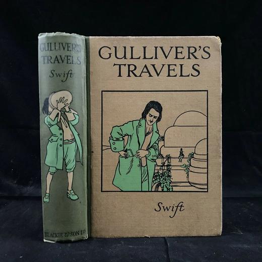 约20世纪早期 格列佛游记 Gordon Browne 百余幅插图（8幅彩色） 漆布精装32开 商品图0