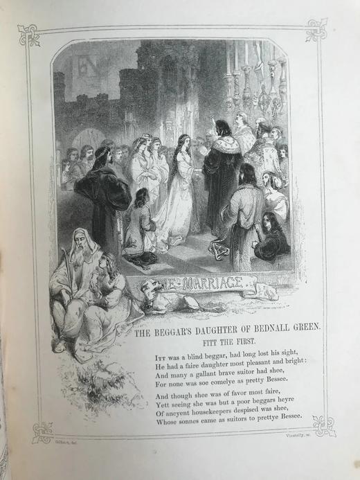 工坊特装本！1842年 英国民谣集 约百余幅版画插图 真皮精装16开 商品图11