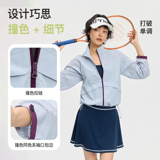 Leorrey/乐透气轻薄舒弹休闲户外骑行立领撞色拉链运动瑜伽外套WT1561 商品图2