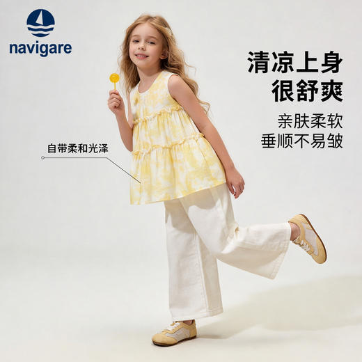 【纳维凯尔】【120-165】Navigare意大利小帆船女童夏季无袖上衣 商品图3