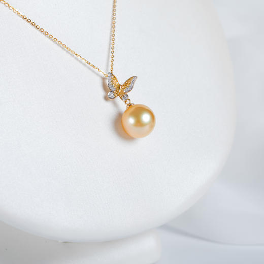⁶孤品：【南洋金珍珠】18K金钻石吊坠，11.5MM，编号DZS10，送银链，出证书，48小时鉴赏期——SS06-CR-YMZZ【HOT】 商品图0