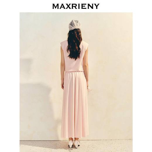 【商场同款】MAXRIENY樱花粉浪漫伞摆半裙高级感气质显瘦长款裙子(货号:MC86SK026) 商品图3