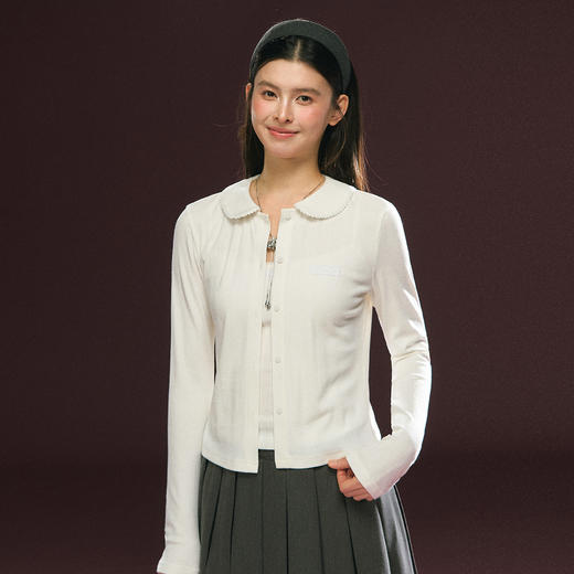 Ariseism 美式复古白色长袖上衣吊带背心套装女春季新款两件套 商品图4