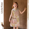 littletime新中式风无袖提花连衣裙女童旗袍花边中长款粉色复古裙 商品缩略图0